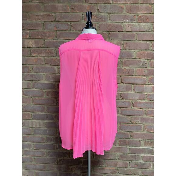 American Eagle Pink Sheer Sleeveless Button Down Size XXL - Picture 4 of 6